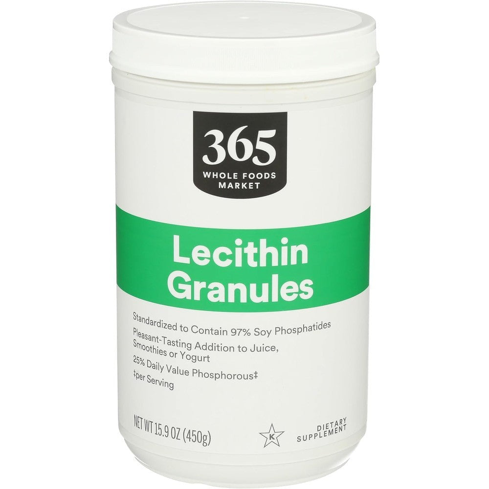 365 by Whole Foods Market Soy Phosphatides Lecithin Granules 15.9 Ounce front view jar