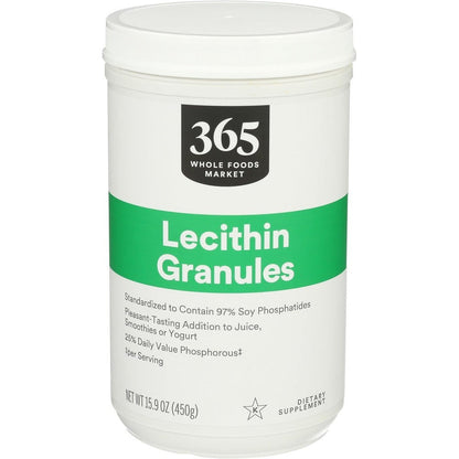 365 by Whole Foods Market Soy Phosphatides Lecithin Granules 15.9 Ounce front view jar