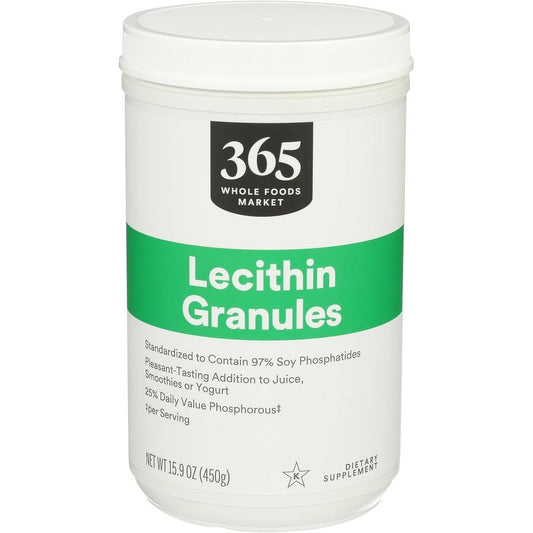 365 by Whole Foods Market Soy Phosphatides Lecithin Granules 15.9 Ounce front view jar