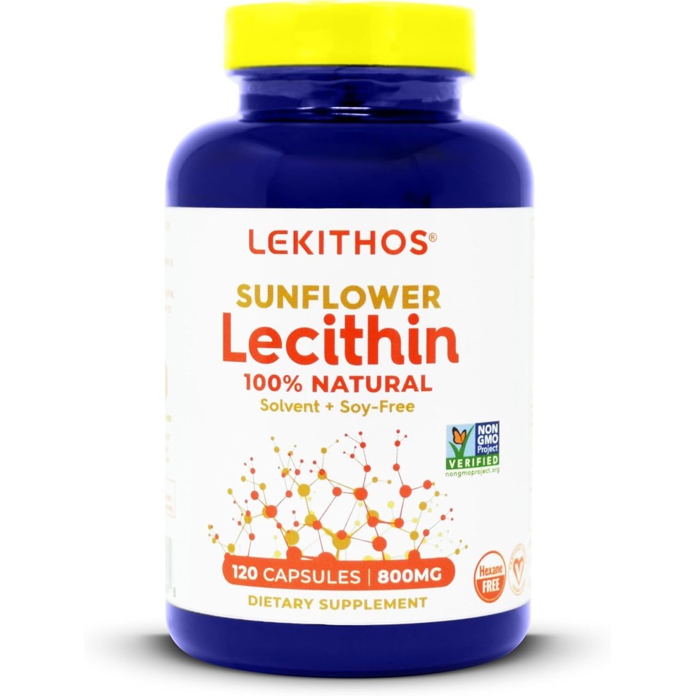 Lekithos sunflower lecithin capsules front view packaging
