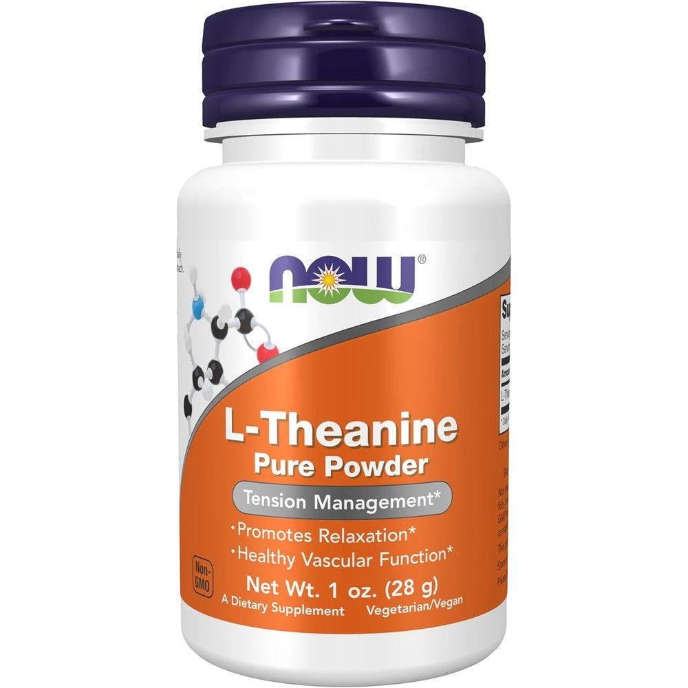 Now Foods L-Theanine Pure Powder front view packaging