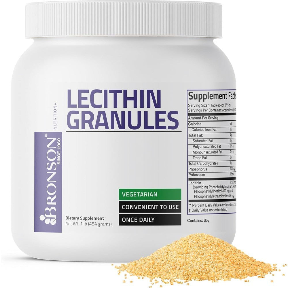 Bronson lecithin granules powder front view bottle