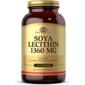 Solgar Soya Lecithin 1360 milligrams softgels bottle front view supplement