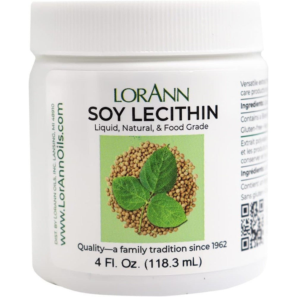 LorAnn Oils Liquid Soy Lecithin 4 Ounce Jar front view packaging