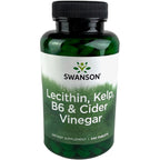 Swanson Lecithin Kelp B6 and Cider Vinegar 240 Tablets front view supplement bottle
