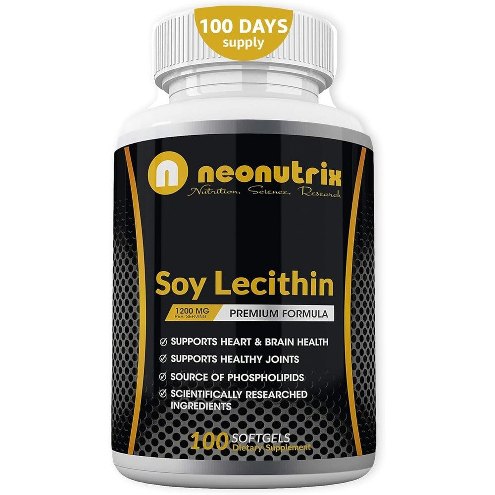 Neonutrix Soy Lecithin 1200mg front view bottle packaging