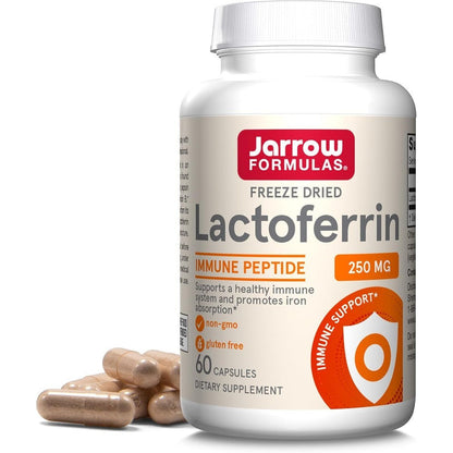 Jarrow Formulas Lactoferrin 250 mg front bottle view immune supplement