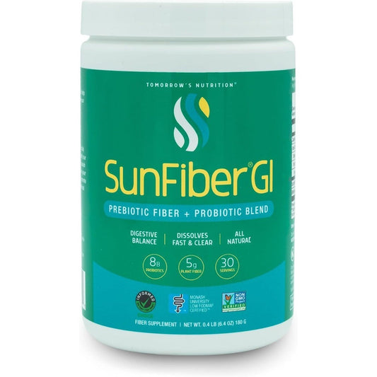 Tomorrows Nutrition Sunfiber GI Prebiotic Fiber and Probiotics pouch front view