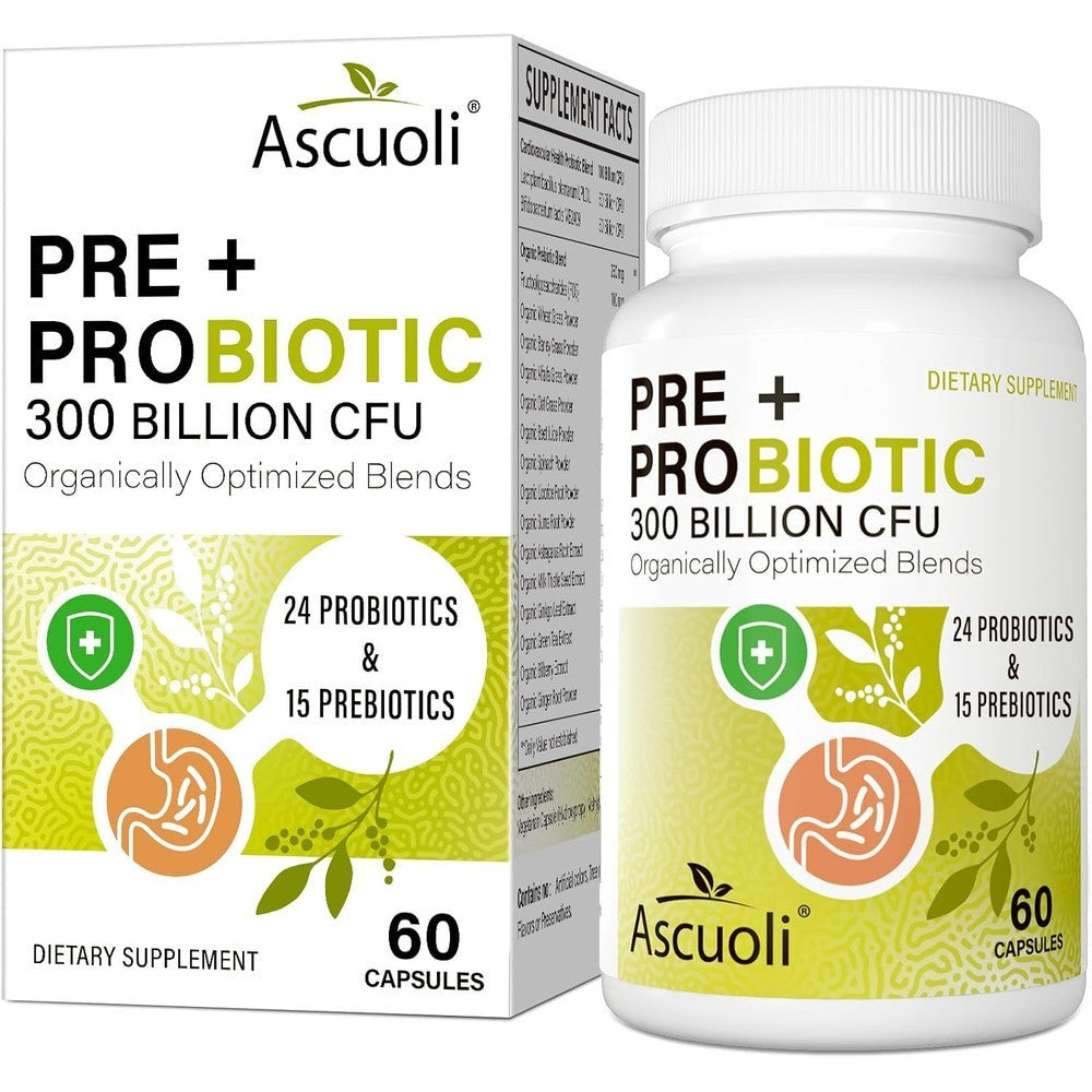 Ascuoli Probiotics 300 Billion CFU front view bottle packaging