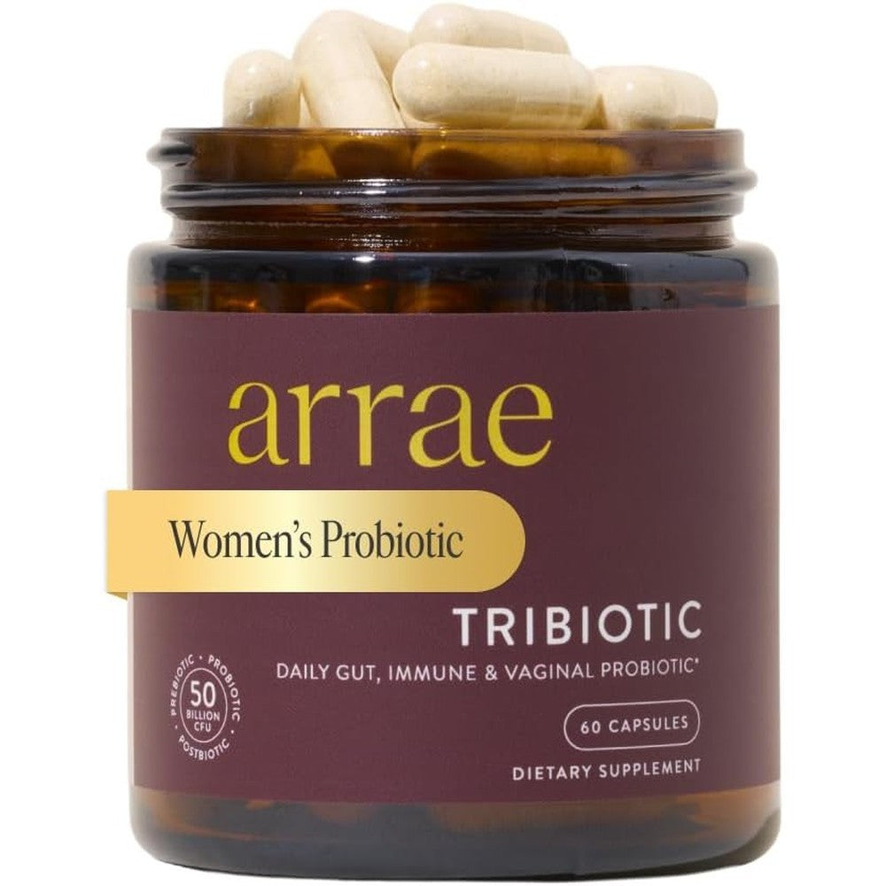 Arrae Tribiotic For Women 60 capsules front view showing authentic packaging