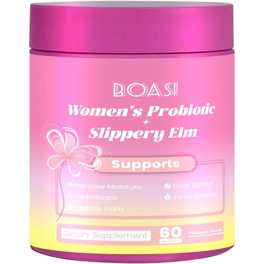 Boasi Women's Probiotics Slippery Elm Gummies front view for feminine health