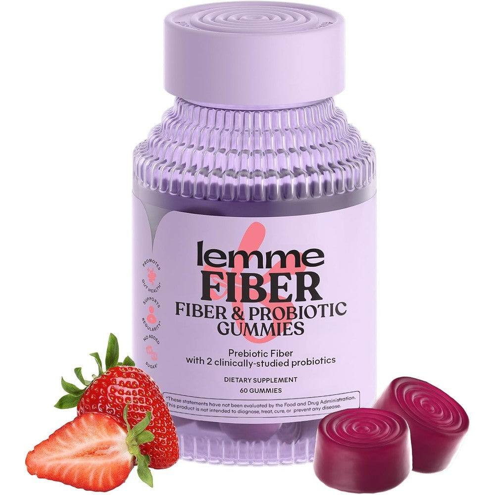 Lemme fiber and probiotic gummies front view packaging