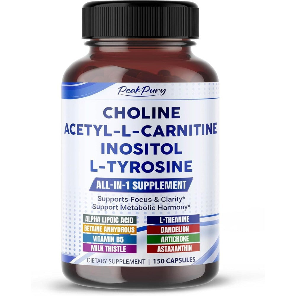 PeakPury Ultra Choline and Acetyl L Carnitine cognitive supplement bottle front view