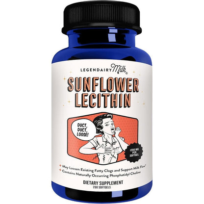 Legendairy Milk Sunflower Lecithin 200 softgels bottle front view lactation supplement India