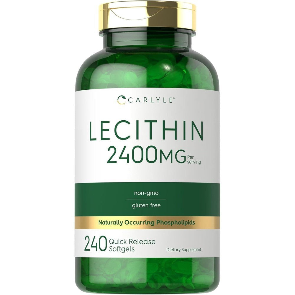 Carlyle Lecithin 2400 Milligrams supplement bottle front view for brain health