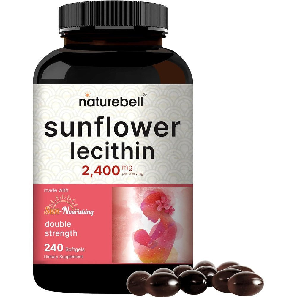 NatureBell Sunflower Lecithin supplement bottle front view for lactation support