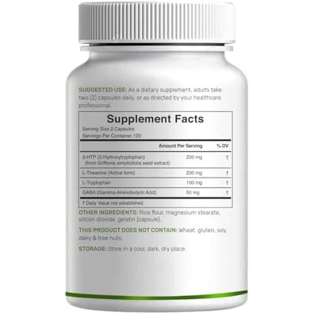 Side view of Deal Supplement relaxation formula highlighting 98 percent Griffonia seed extract.