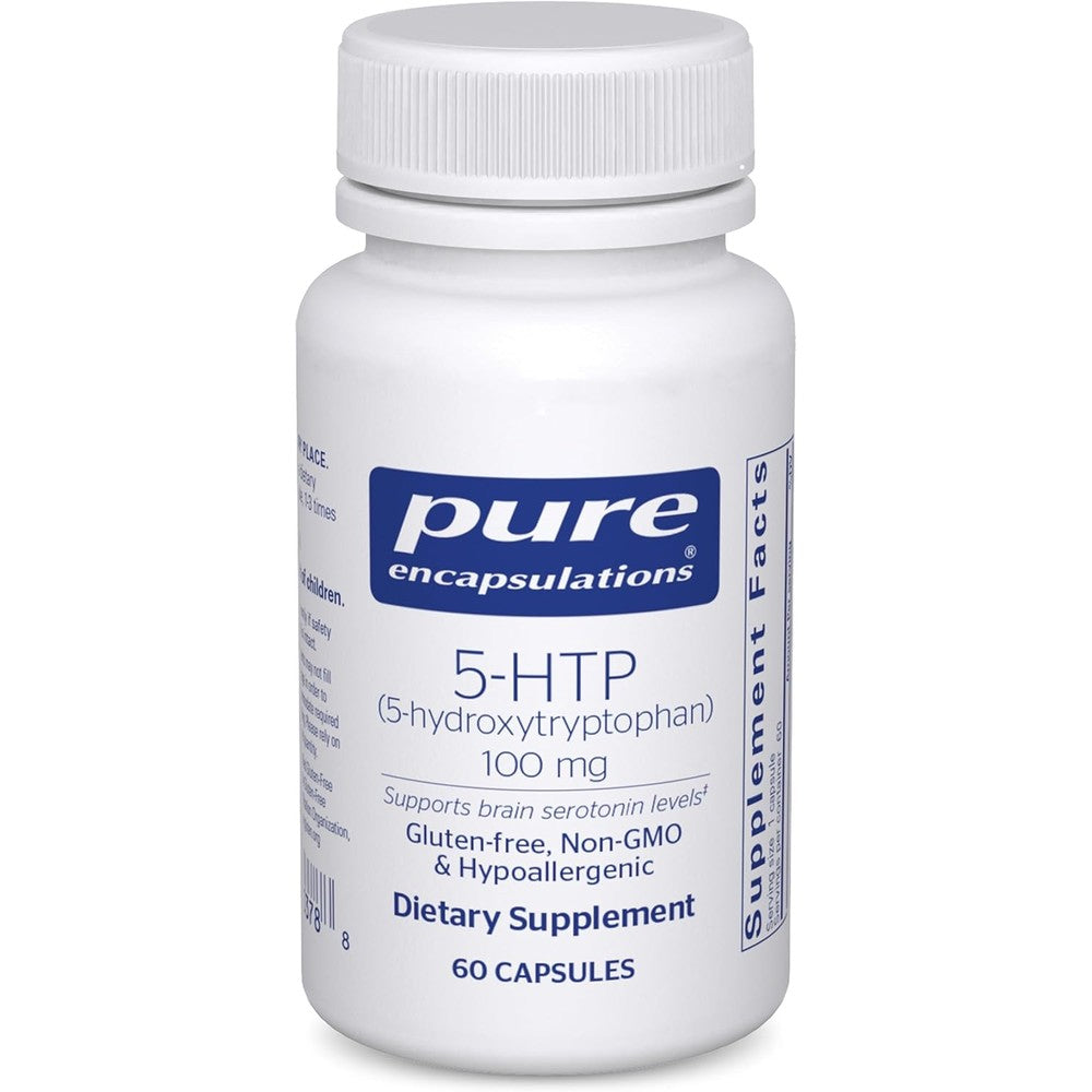 Pure Encapsulations 5-HTP 100mg bottle front view for brain health