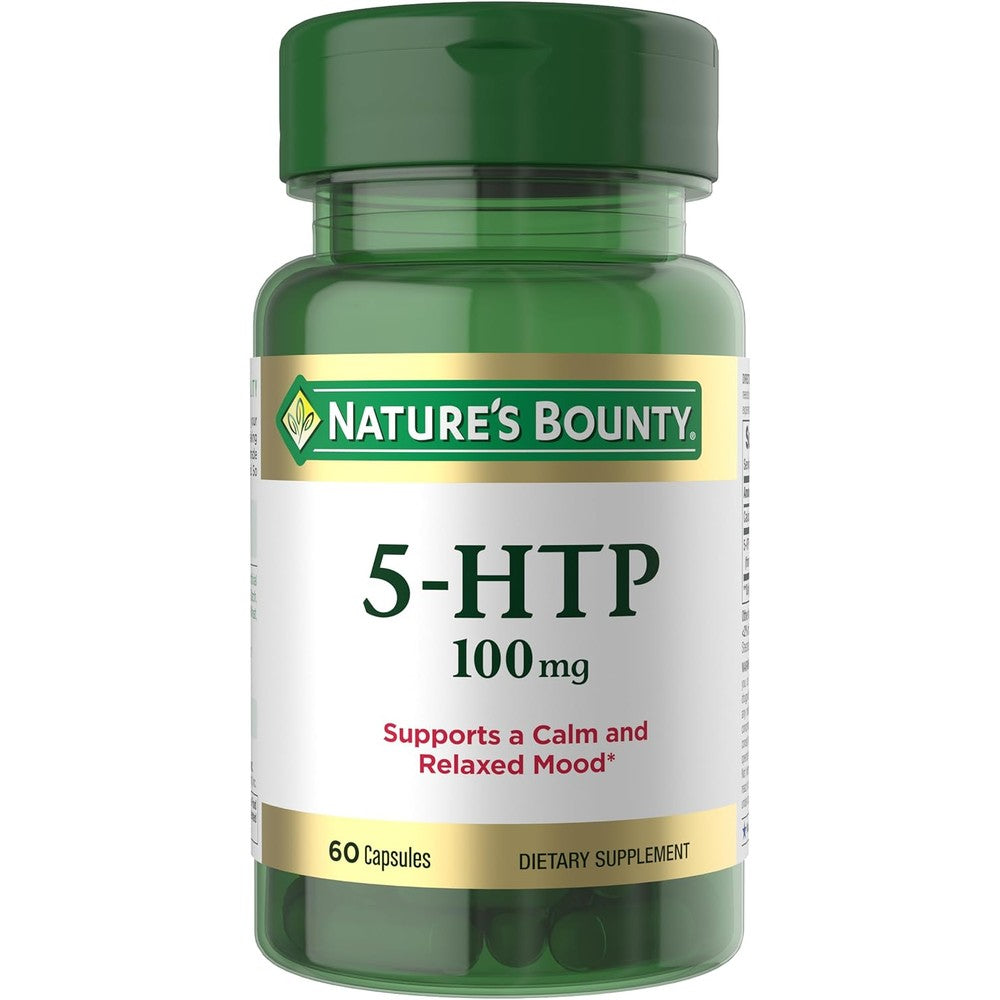 Natures Bounty 5-HTP 100mg 60 Capsules front view