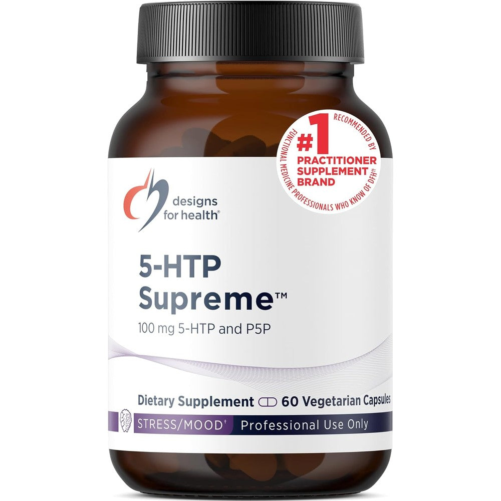 Designs for Health 5-HTP Supreme 60 capsules front view bottle