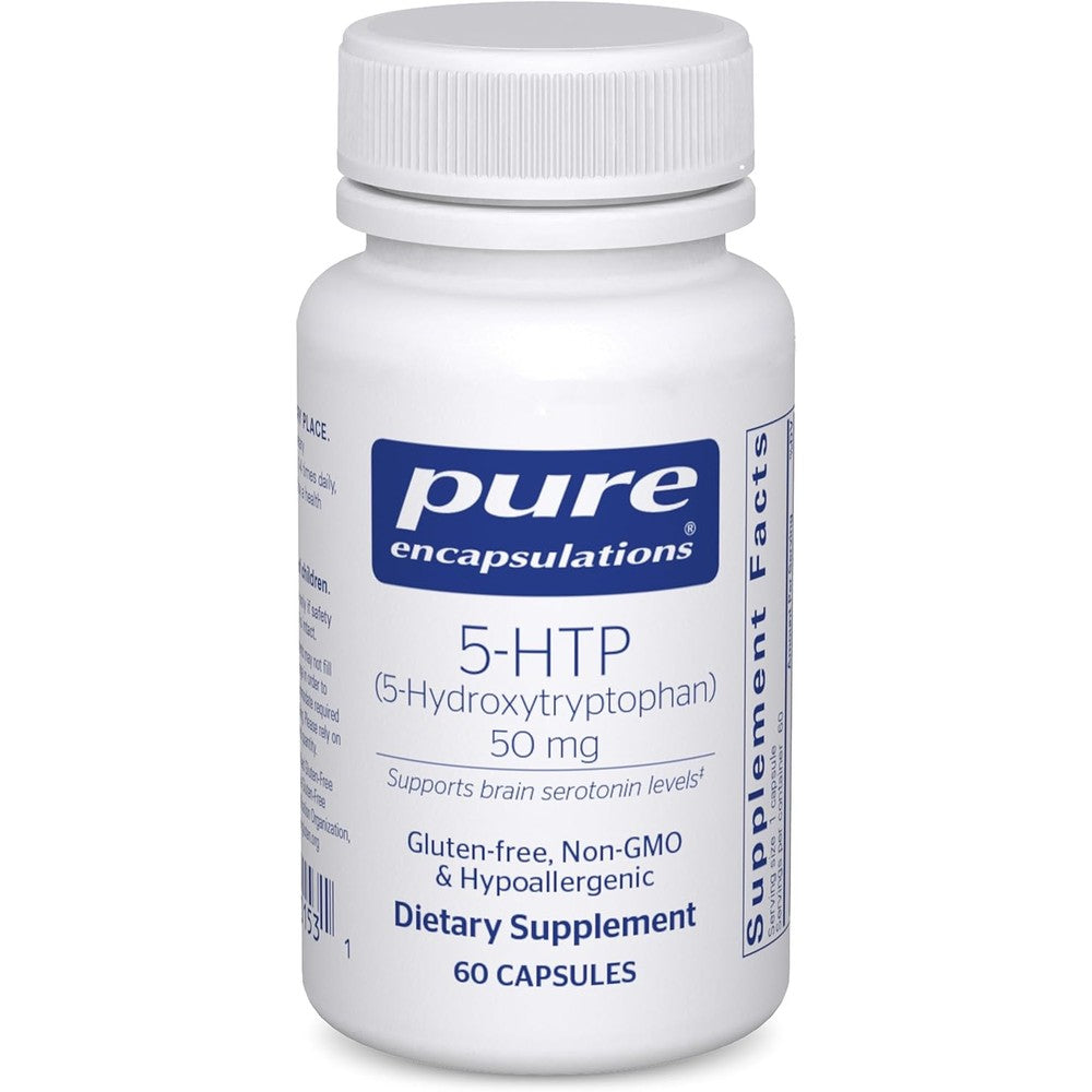 Pure Encapsulations 5-HTP 50mg 60 capsules front label view