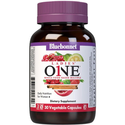 BlueBonnet Ladies One Whole Food Multiple 30 Capsules front view multivitamin bottle