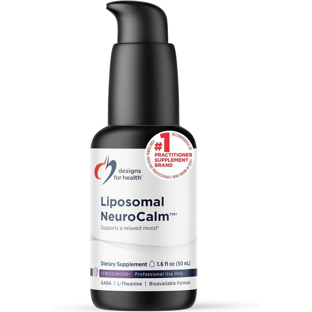 Designs For Health Liposomal NeuroCalm Liquid front view bottle for stress support