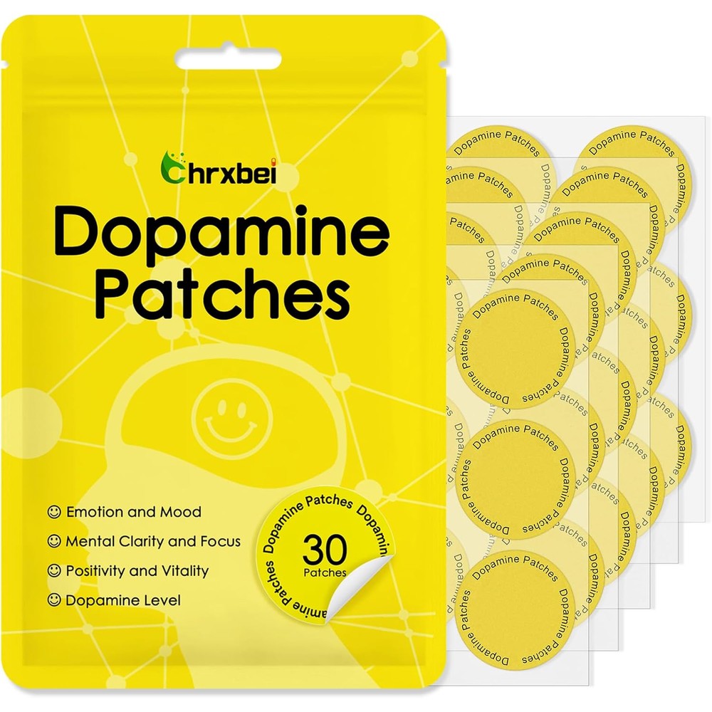 Chrxbei Dopamine Patches front packaging showing 30 count mood support.