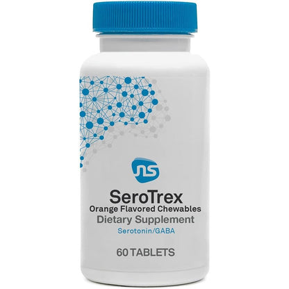 NeuroScience SeroTrex 60 chewable tablets bottle front view for mood support