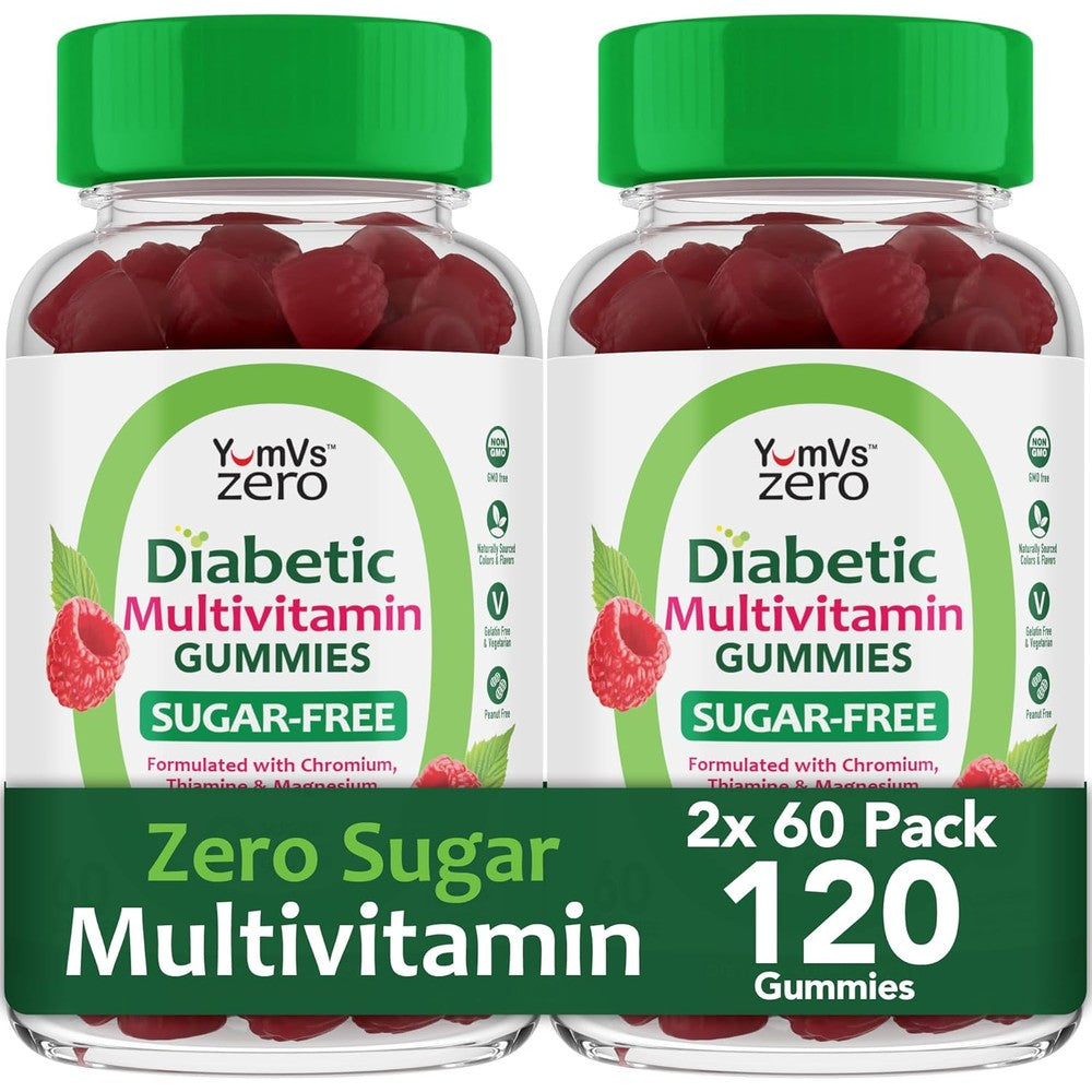 YUM-V'S Multivitamin Gummies front view sugar free raspberry flavor