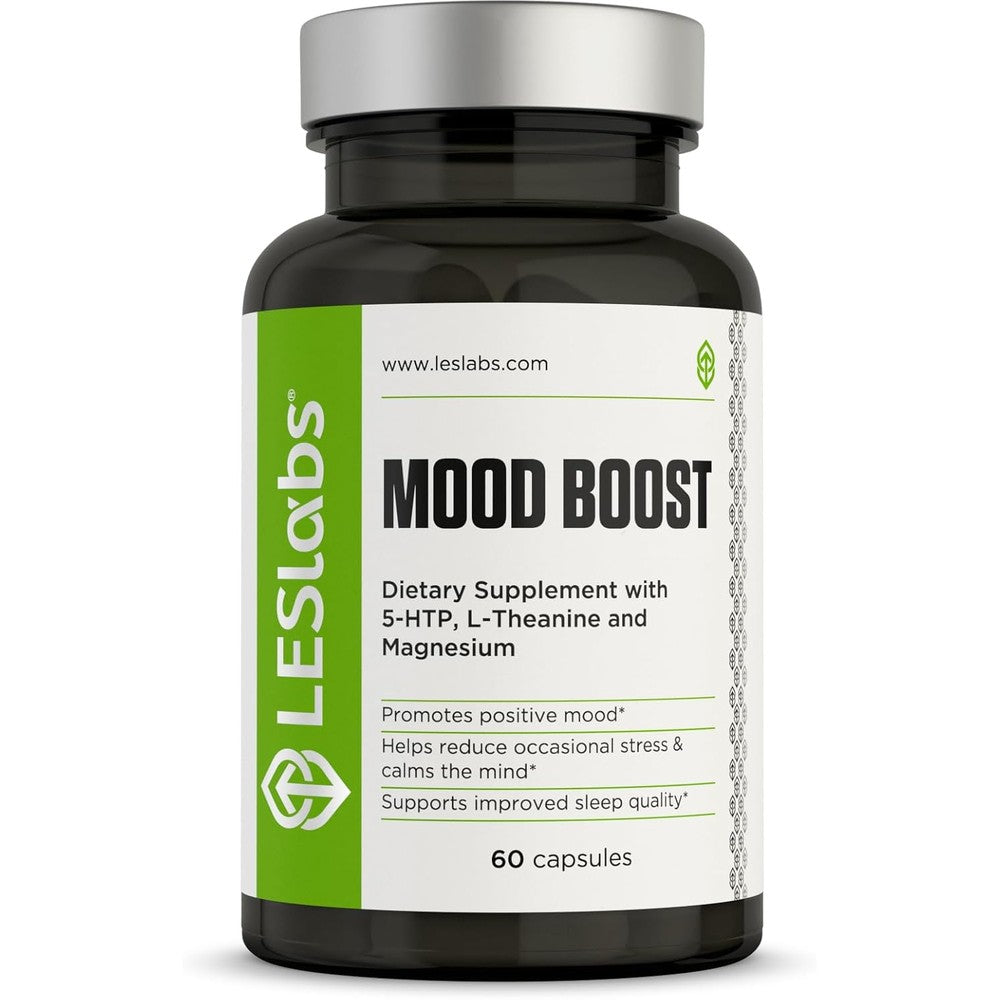 LES Labs Mood Boost 60 capsules front bottle view for stress relief