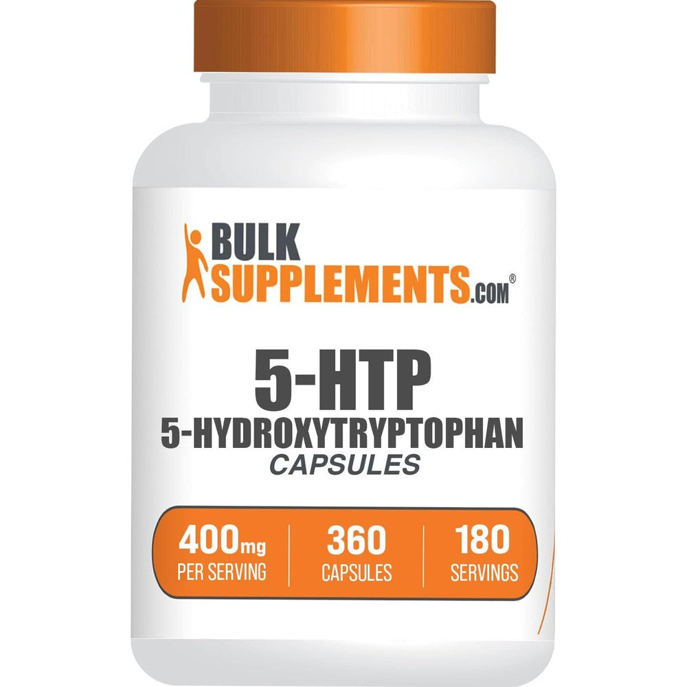 BulkSupplements 5-HTP 400mg 360 Capsules front view for mood support
