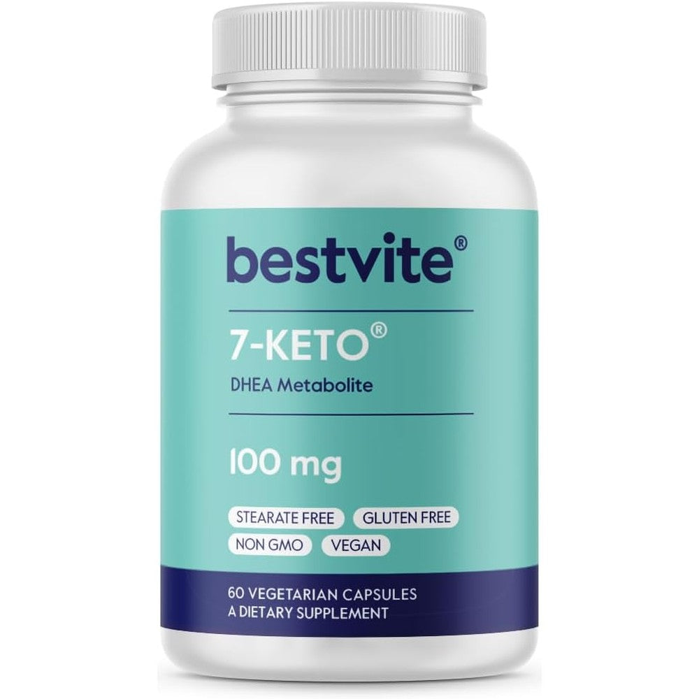 Bestvite 7 Keto DHEA 100mg front view of supplement bottle for metabolism boost