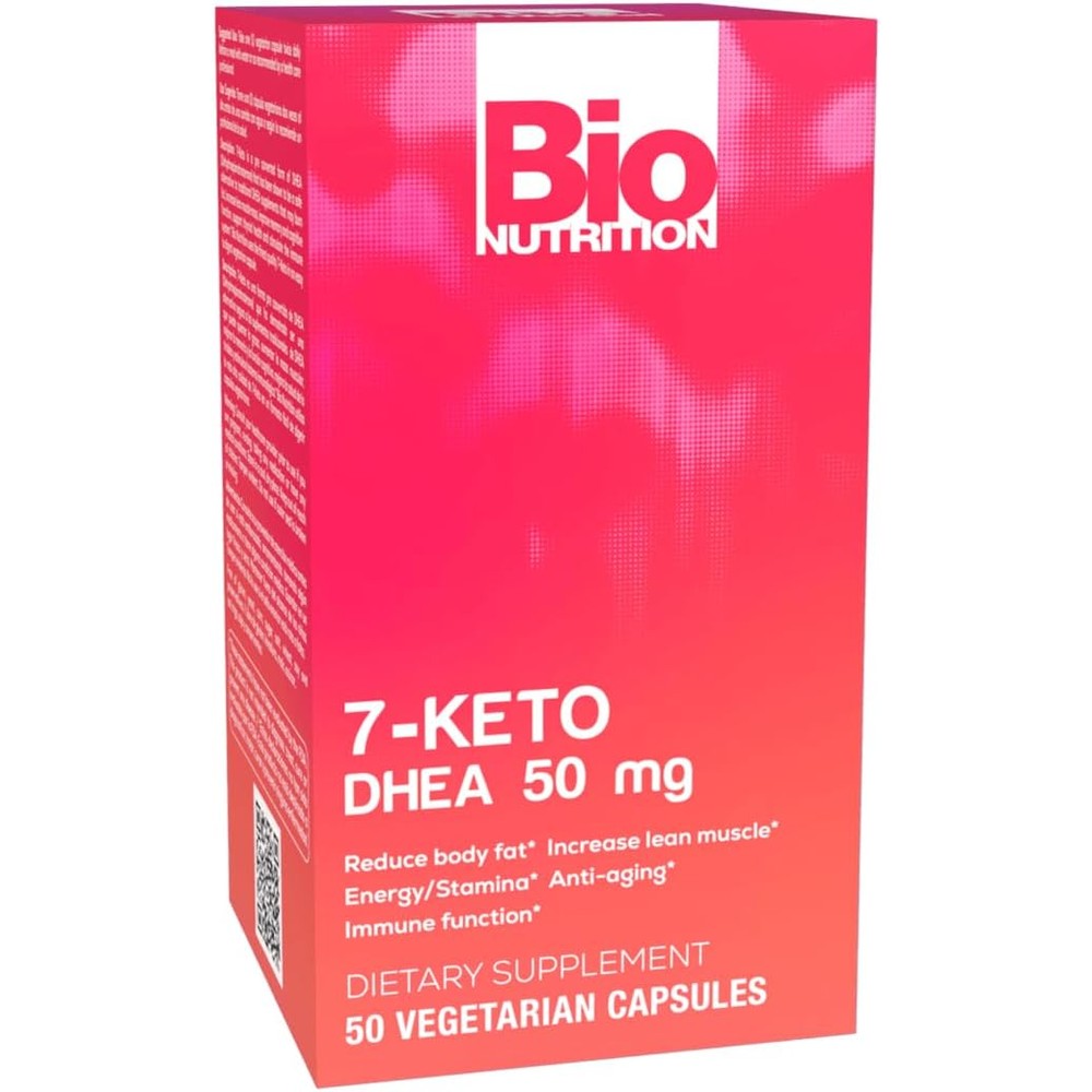 Bio Nutrition 7-Keto DHEA 50 mg 50 vegetarian capsules front bottle view for metabolism boost