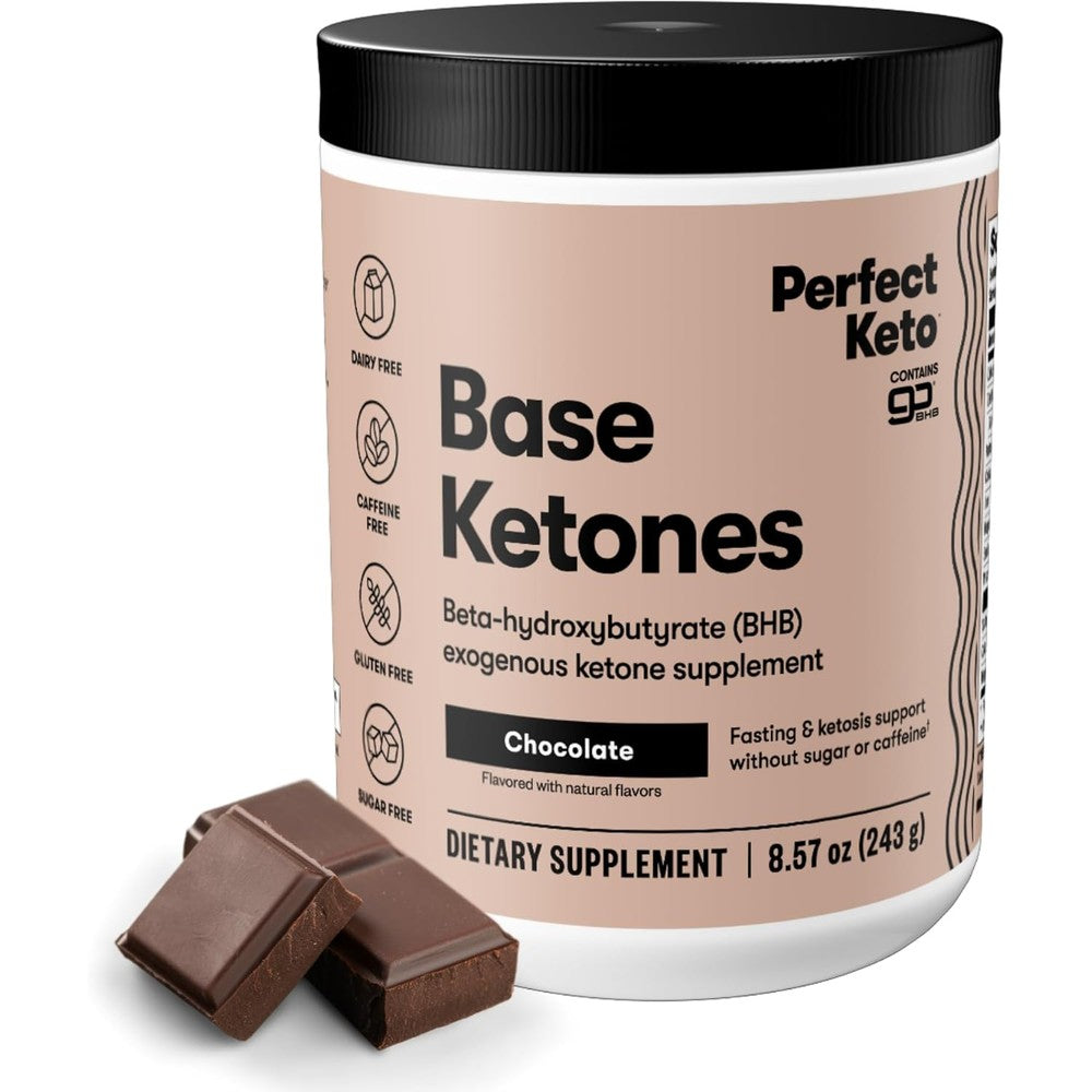 Perfect Keto Exogenous Ketones BHB Powder Chocolate front container view