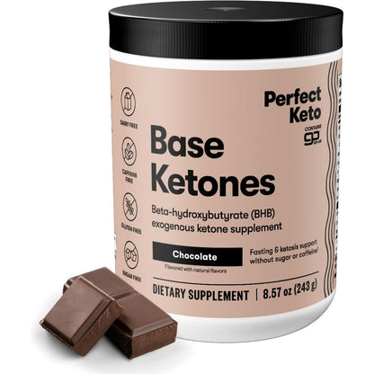 Perfect Keto Exogenous Ketones BHB Powder Chocolate front container view