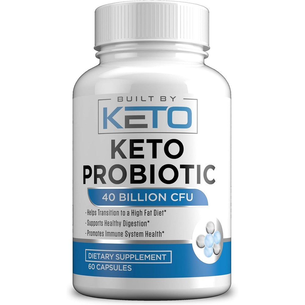 Built By Keto Probiotics front view bottle for keto digestive health