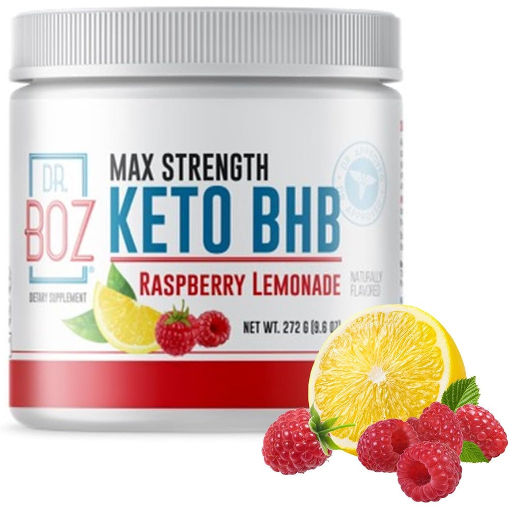 Dr. Boz Keto BHB exogenous ketones powder front view for energy boost.