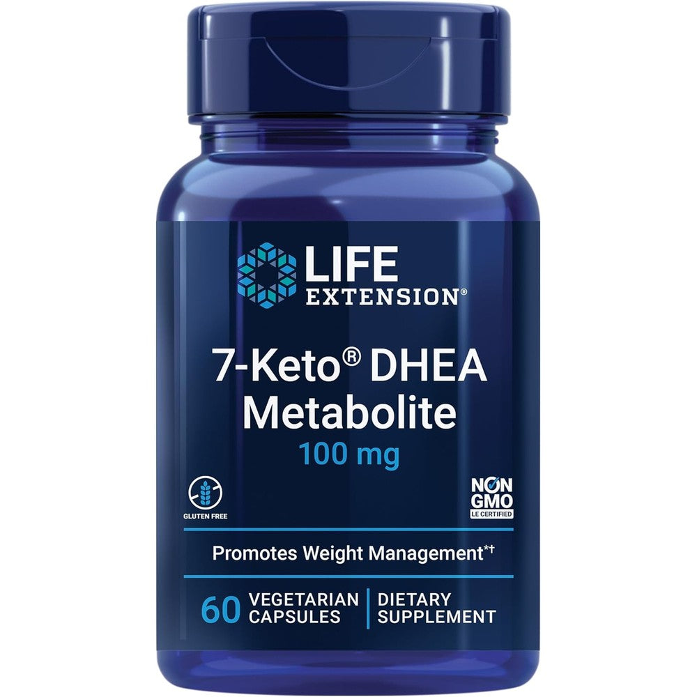 Life Extension 7 Keto DHEA Metabolite 100 mg bottle front view for thermogenesis support