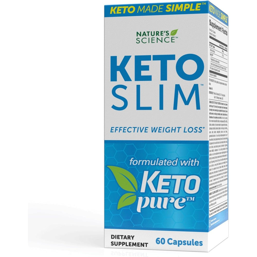 Nature's Science Keto Slim 60 Capsules front view bottle for weight management.