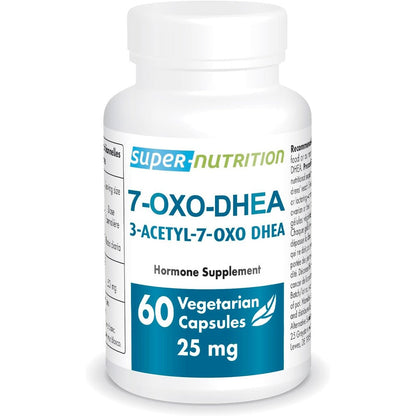 Supersmart 7 OXO DHEA 25mg 60 vegetarian capsules front view bottle showing premium metabolism support packaging.