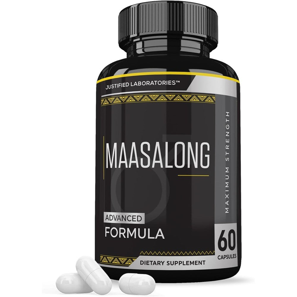 Justified Laboratories Maasalong Advanced Men's Health Formula 60 capsules front view bottle