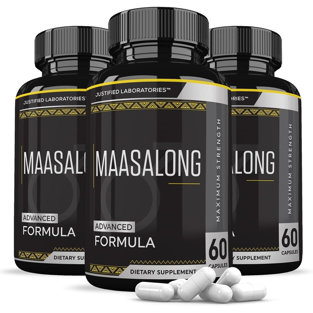 Justified Laboratories Maasalong Advanced Men's Health Formula front view supplement bottle