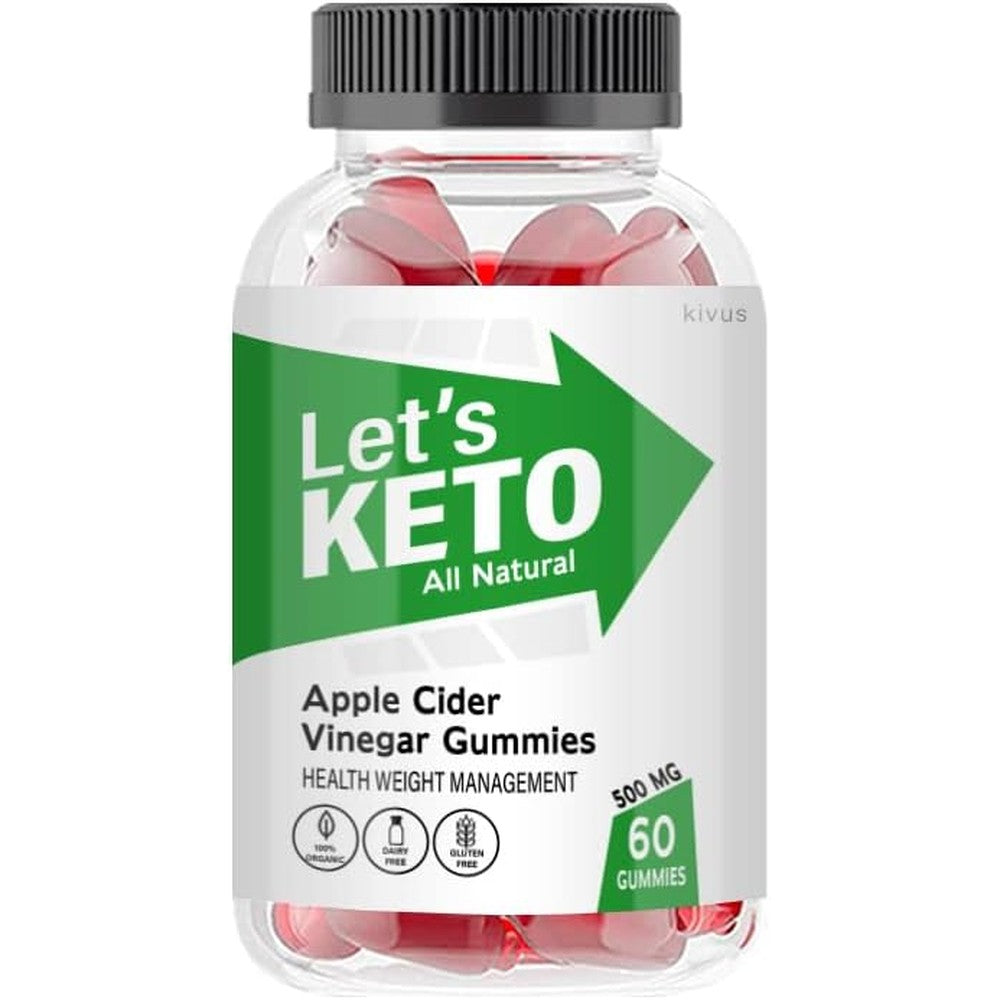 Kivus Let's Keto Apple Cider Vinegar dietary supplement bottle front view