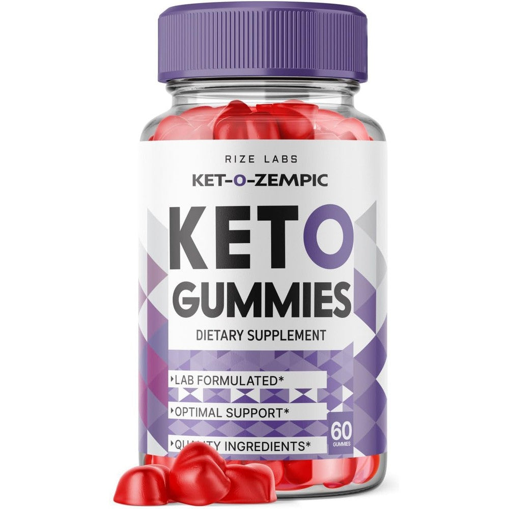 Rize Labs Ket-O-Zempic Keto ACV Gummies front bottle packaging view