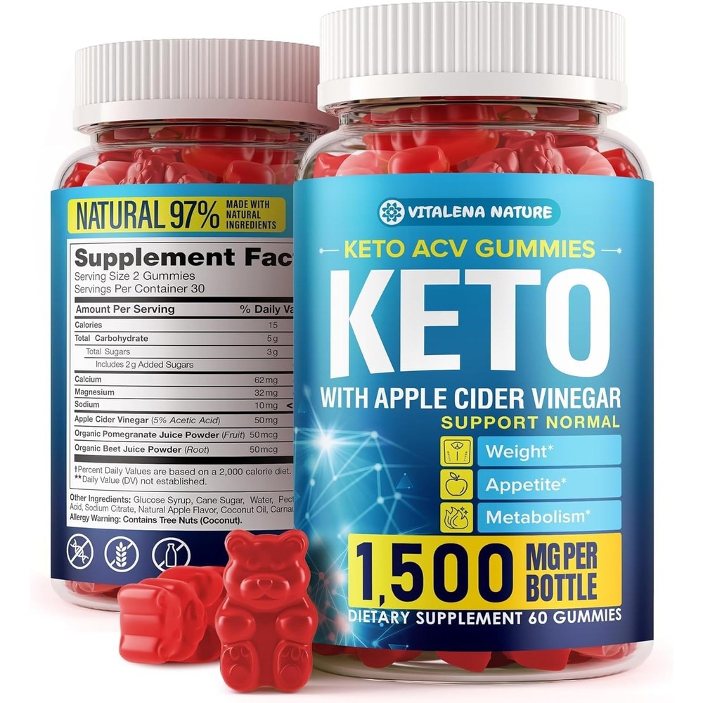 Vitalena Nature Keto Burn Gummies 5000 mg bottle front view for imported weight management supplements in India.