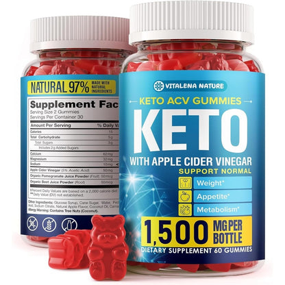 Vitalena Nature Keto Burn Gummies 5000 mg bottle front view for imported weight management supplements in India.