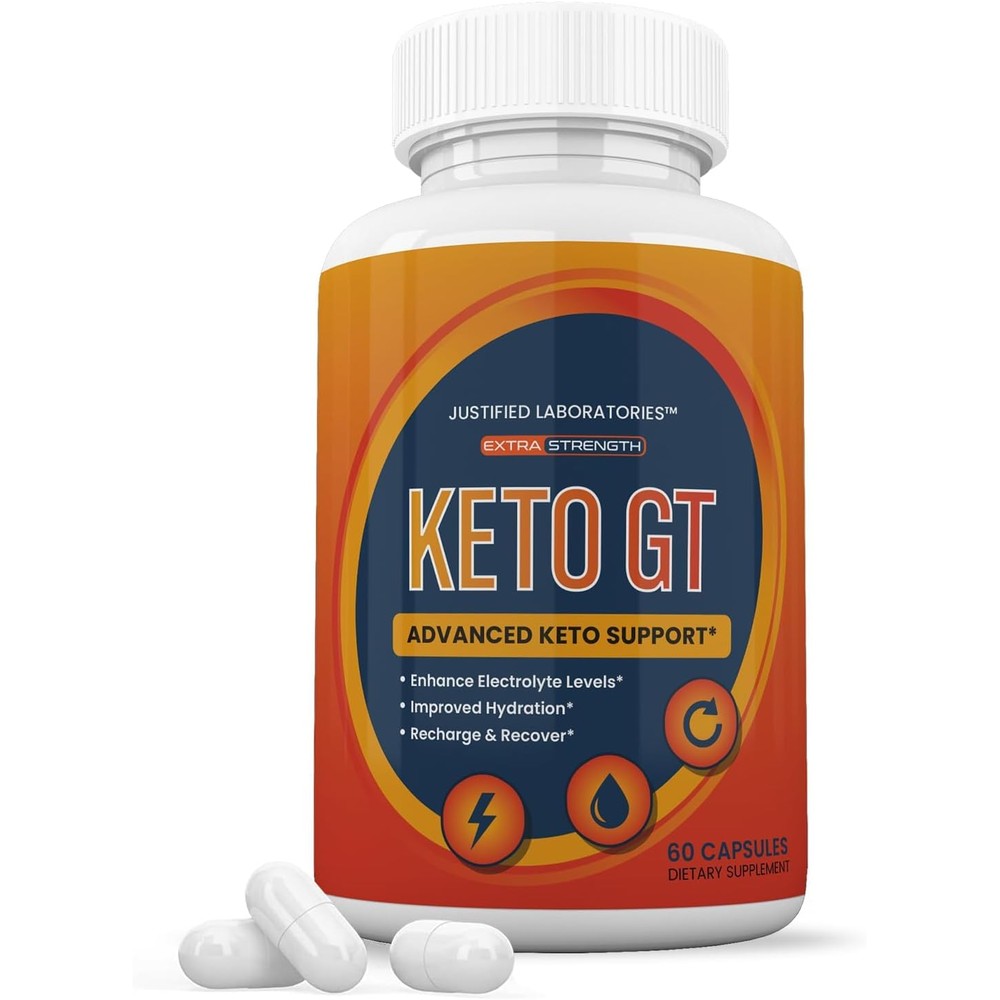 Justified Laboratories Keto GT 1275MG 60 capsules front view bottle showing premium ketogenic ingredients.