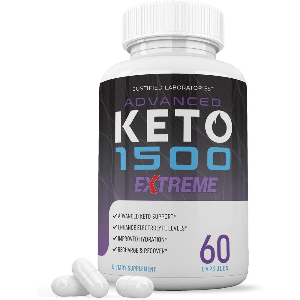 Justified Laboratories Advanced Keto 1500 Extreme 60 capsules bottle front view