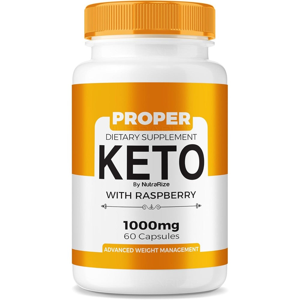 NutraRize Proper Keto ACV capsules front bottle label view for keto lifestyle support